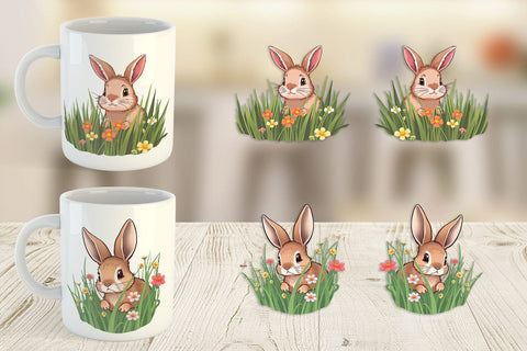 Mug Wrap Grass Bunny Sublimation artnoy 