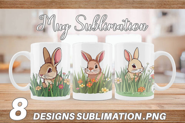 Mug Wrap Grass Bunny Sublimation artnoy 
