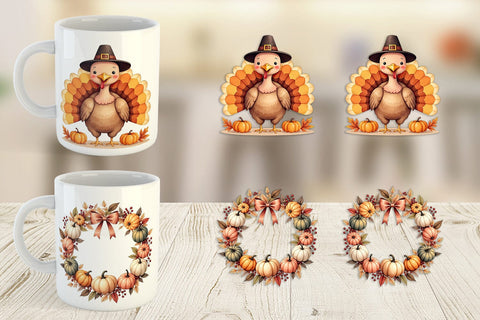 Mug Wrap Grateful Gathering Sublimation artnoy 