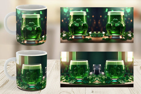 Mug Wrap Green Beer Patrick's Day Sublimation artnoy 
