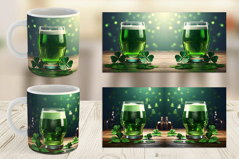 Mug Wrap Green Beer Patrick's Day Sublimation artnoy 
