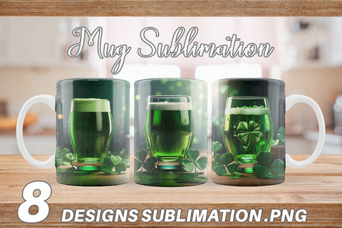 Mug Wrap Green Beer Patrick's Day Sublimation artnoy 