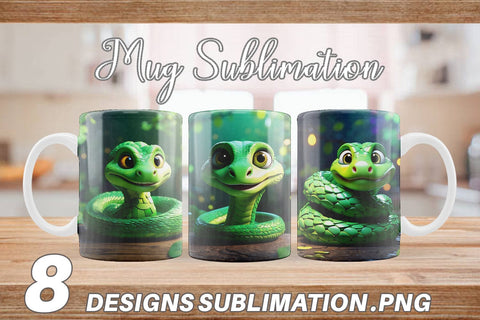 Mug Wrap Green Snake Patrick's Day Sublimation artnoy 