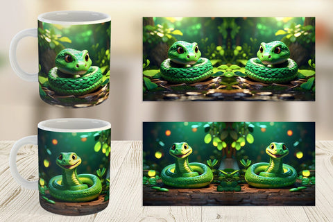 Mug Wrap Green Snake Patrick's Day Sublimation artnoy 