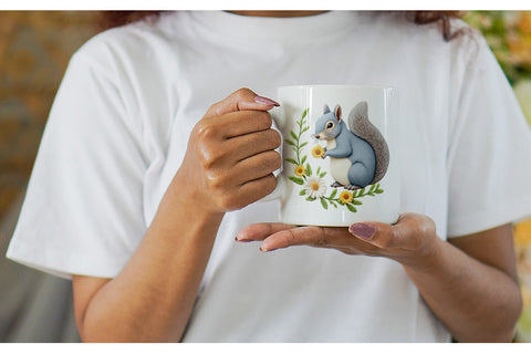 Mug Wrap Grey Squirrel Sublimation artnoy 