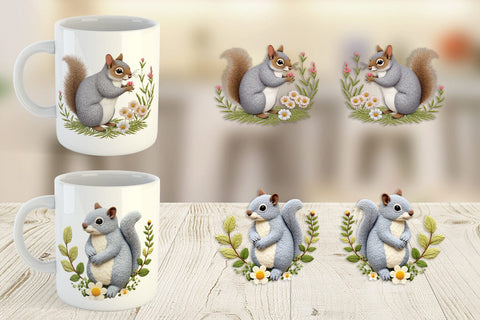 Mug Wrap Grey Squirrel Sublimation artnoy 