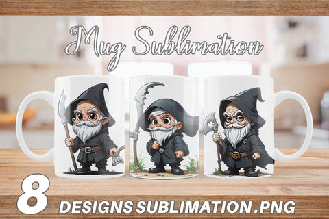 Mug Wrap Grim Reaper Gnome Sublimation artnoy 