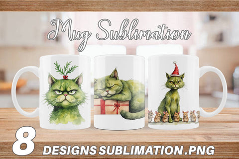 Mug Wrap Grinchy Catsmas Sublimation artnoy 