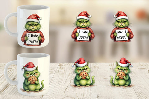 Mug Wrap Grinchy Catsmas Sublimation artnoy 