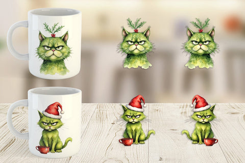 Mug Wrap Grinchy Catsmas Sublimation artnoy 