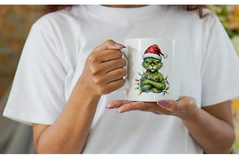 Mug Wrap Grinchy Catsmas Sublimation artnoy 