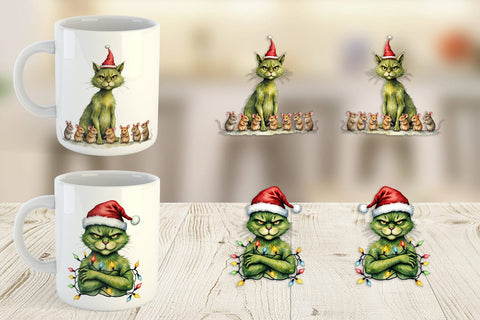 Mug Wrap Grinchy Catsmas Sublimation artnoy 