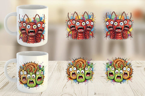 Mug Wrap Gritty Comic Garden Insects Heatwave Sublimation artnoy 