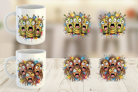 Mug Wrap Gritty Comic Garden Insects Heatwave Sublimation artnoy 