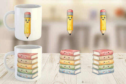 Mug Wrap Groovy 70s School Mascot Watercolor Sublimation artnoy 