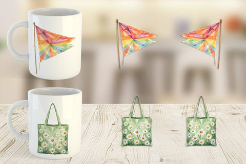 Mug Wrap Groovy 70s School Nostalgia Watercolor Sublimation artnoy 