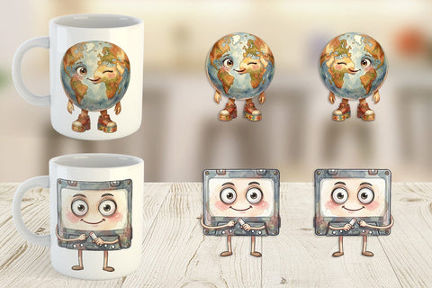 Mug Wrap Groovy 70s School Supply Sublimation artnoy 
