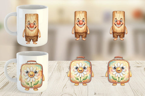 Mug Wrap Groovy 70s School Supply Sublimation artnoy 