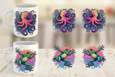 Mug Wrap Groovy Animal Swirls Sublimation artnoy 