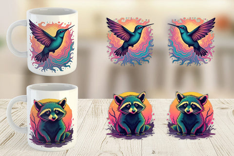 Mug Wrap Groovy Animal Swirls Sublimation artnoy 