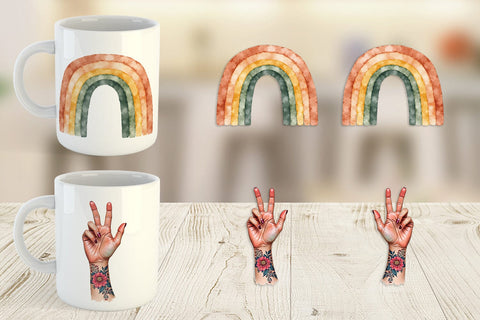 Mug Wrap Groovy Boho Mama Sublimation artnoy 