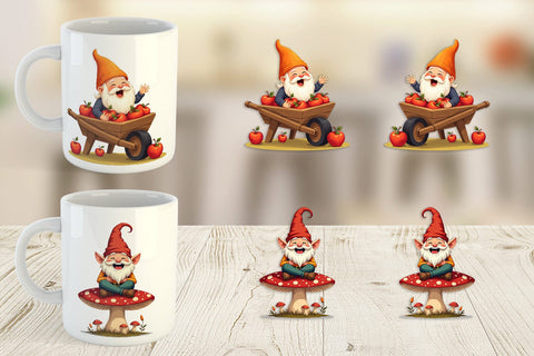 Mug Wrap Groovy Fall Gnomes Sublimation artnoy 