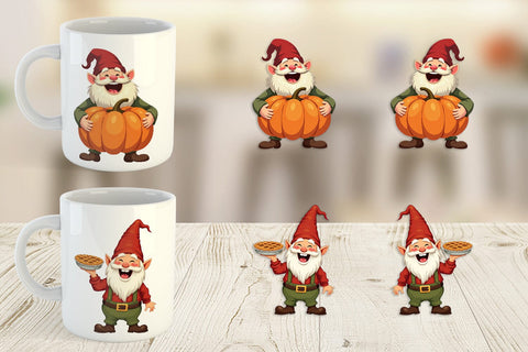 Mug Wrap Groovy Fall Gnomes Sublimation artnoy 