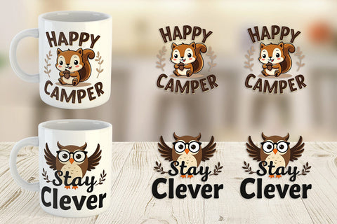 Mug Wrap Groovy Friends Vintage Kawaii Animal Quote Sublimation artnoy 