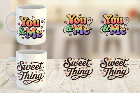 Mug Wrap Groovy Love Retro Valentine Quotes Sublimation artnoy 