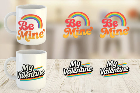 Mug Wrap Groovy Love Retro Valentine Quotes Sublimation artnoy 