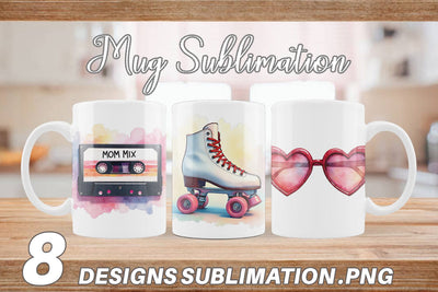 Mug Wrap Groovy Retro Mom Sublimation artnoy 