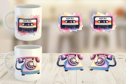 Mug Wrap Groovy Retro Mom Sublimation artnoy 