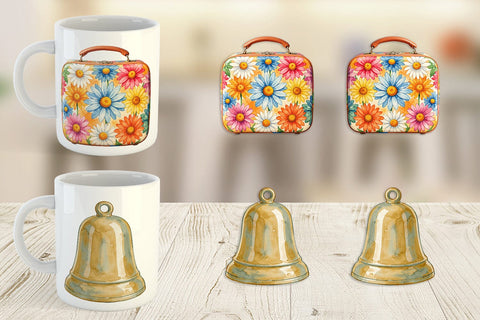 Mug Wrap Groovy Retro School Day Watercolor Sublimation artnoy 