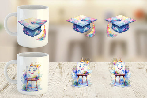 Mug Wrap Groovy School Icons Sublimation artnoy 