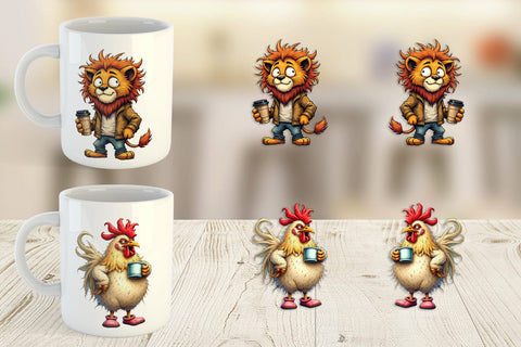 Mug Wrap Grumpy Animal Morning Sublimation artnoy 