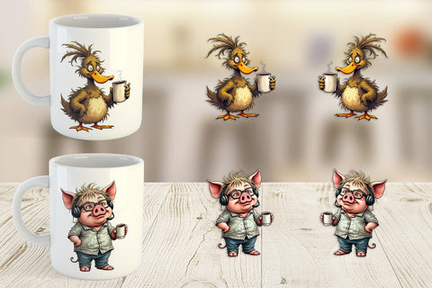 Mug Wrap Grumpy Animal Morning Sublimation artnoy 