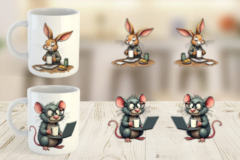 Mug Wrap Grumpy Animal Morning Sublimation artnoy 