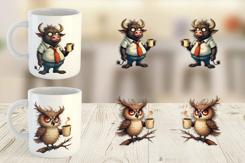 Mug Wrap Grumpy Animal Morning Sublimation artnoy 