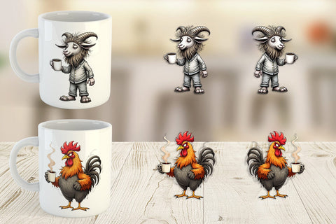 Mug Wrap Grumpy Animal Mornings Sublimation artnoy 