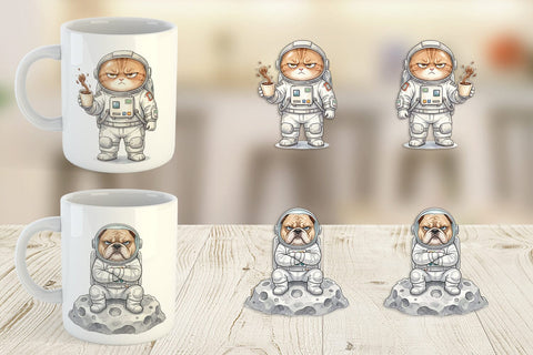Mug Wrap Grumpy Astronaut Pets Sublimation artnoy 