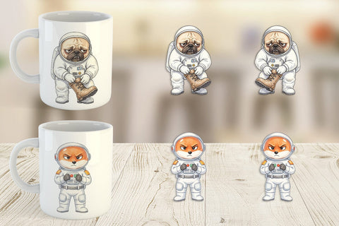 Mug Wrap Grumpy Astronaut Pets Sublimation artnoy 