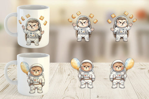 Mug Wrap Grumpy Astronaut Pets Sublimation artnoy 