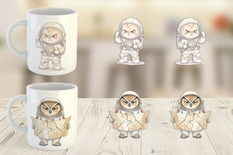 Mug Wrap Grumpy Astronaut Pets Sublimation artnoy 