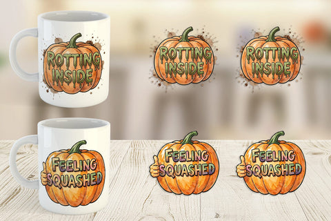 Mug Wrap Grumpy Autumn Pumpkin Quote Sublimation artnoy 