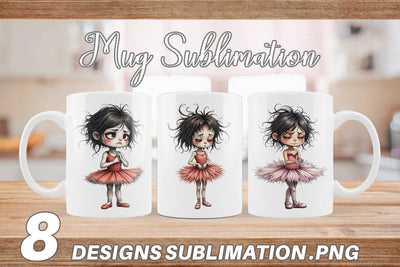 Mug Wrap Grumpy Ballerina Chaos Sublimation artnoy 