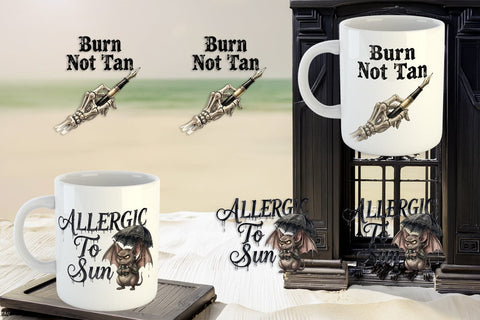 Mug Wrap Grumpy Beach Goth Typography Sublimation artnoy 