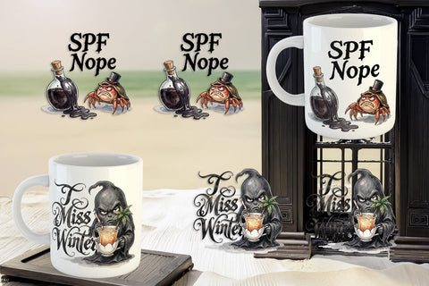 Mug Wrap Grumpy Beach Goth Typography Sublimation artnoy 