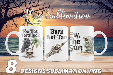 Mug Wrap Grumpy Beach Goth Typography Sublimation artnoy 
