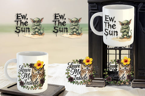 Mug Wrap Grumpy Beach Goth Typography Sublimation artnoy 