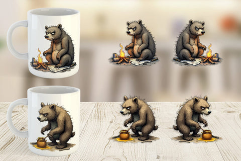Mug Wrap Grumpy Bear Camp Sublimation artnoy 